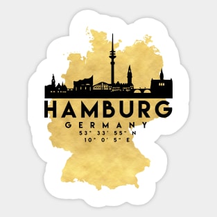 Hamburg Germany Skyline Map Art Sticker